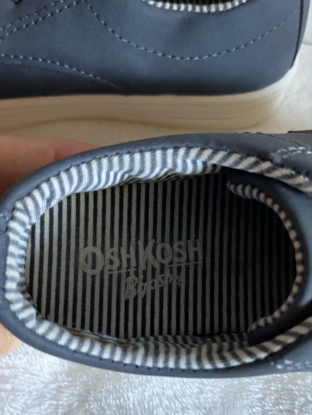 OshKosh B'gosh Navy and White Kids Lace-Up Sneakers - Picture 3 of 7
